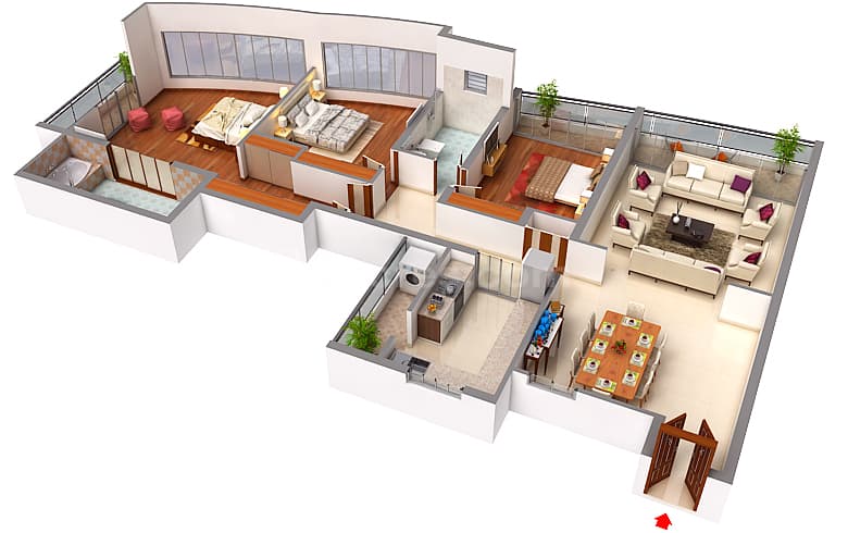 Shrachi Rosedale Garden — New Town — Floor Plan 1